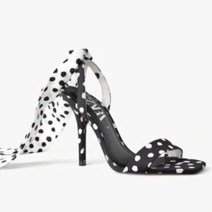 Zara Polka Dot Heeled Sandals